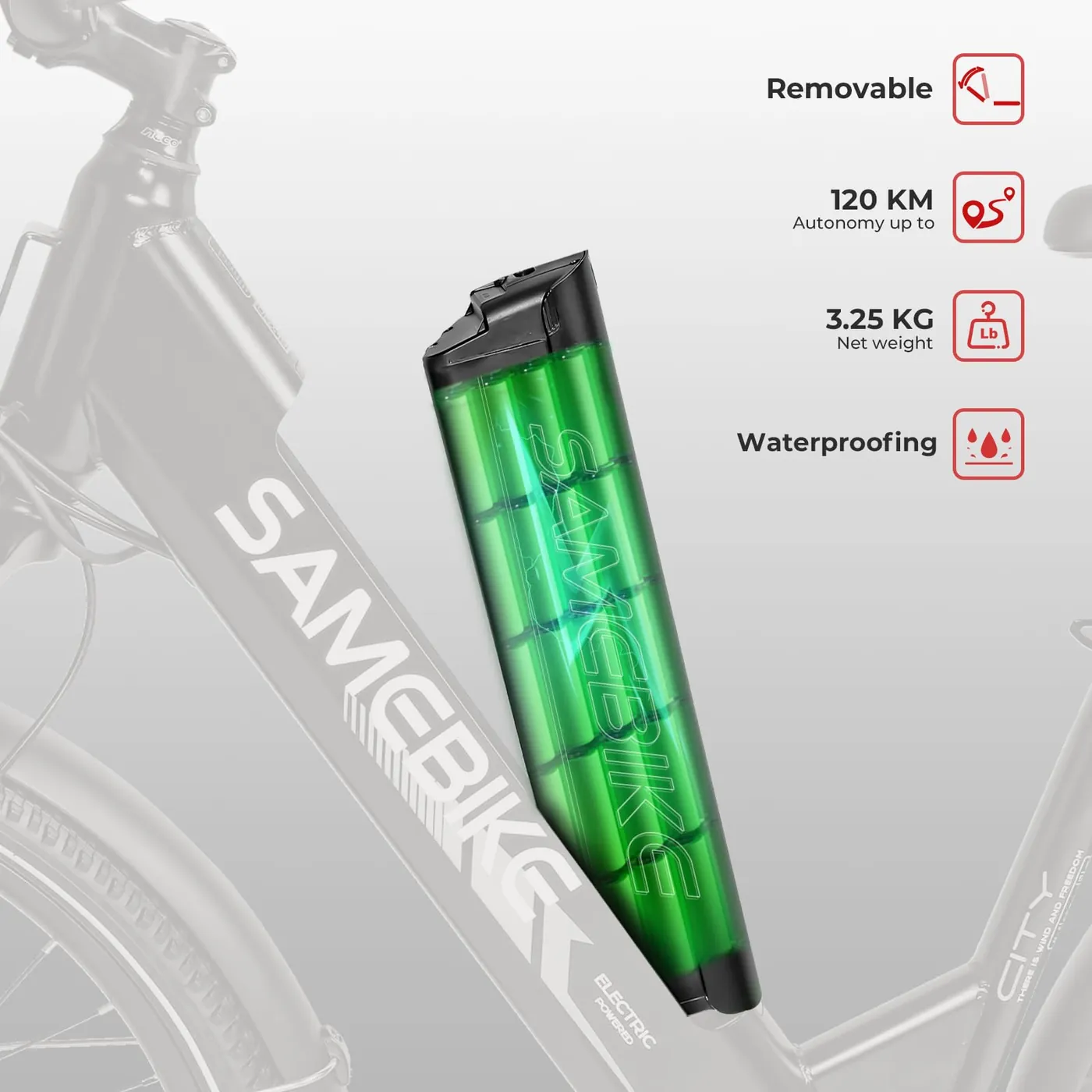 SAMEBIKE Pedelec City-Bike – photo 3