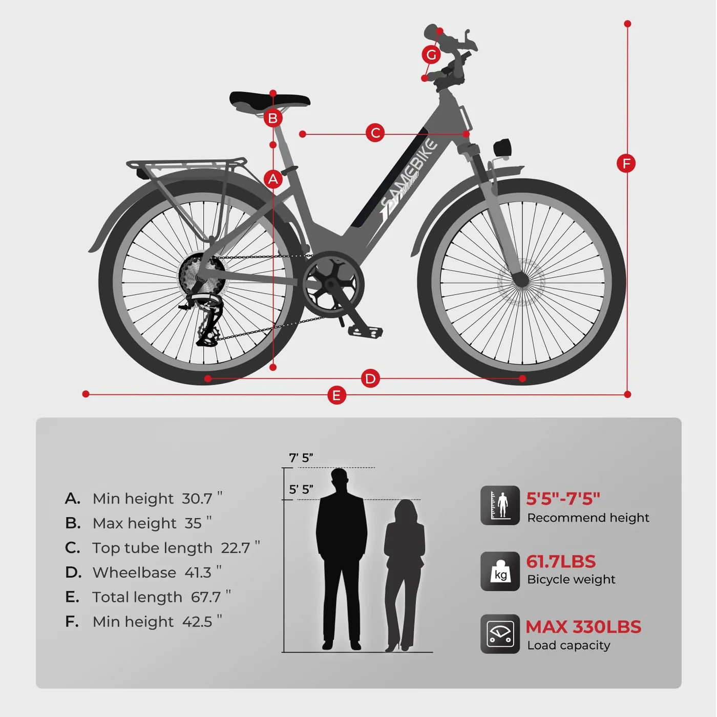 SAMEBIKE Pedelec City-Bike – photo 6